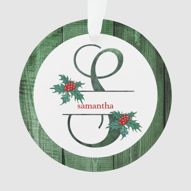 *~* Lettre S Rustic Christmas PHOTO Wood AP44 (devant)