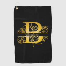Lettre Silhouette Monogram Gold B Serviette de gol