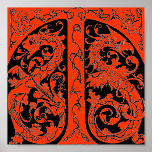 Lettre T avec Poster Dragons