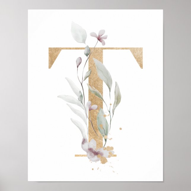 Lettre T Monogramme Poster (Devant)