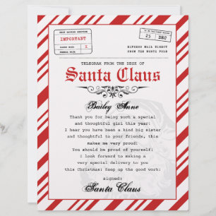 Lettre Telegram De Père Noël Personnalisée