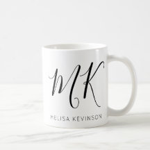 Lettre tendance initiale avec nom Mug