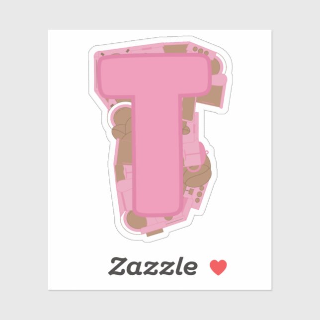 LETTRE THÈME DE Café T Sticker en vinyle coupé sur (Feuille)