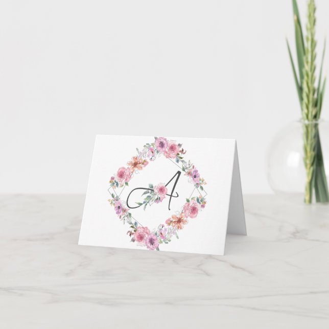 Lettre torse rose A Carte pour notes (Devant)