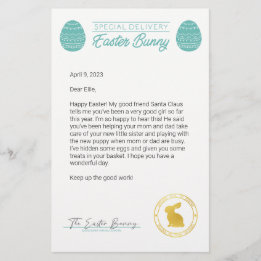 Lettre turquoise Du Lapin De Pâques