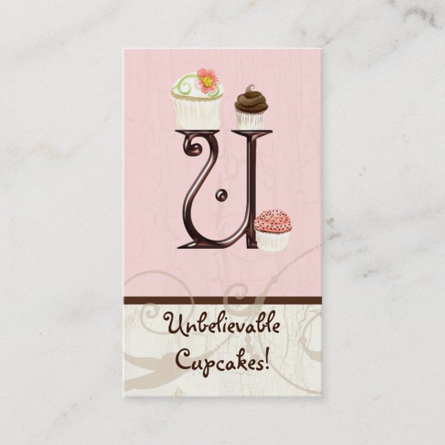 Lettre U Monogram Dessert Boulangerie Cartes de vi (Devant)
