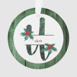 *~* Lettre U Rustic Christmas PHOTO Wood AP44