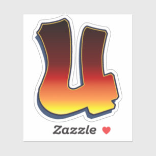 Lettre U - Sticker pour les flammes