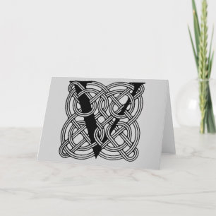 Lettre V Monogramme de noeud celtique Vintage