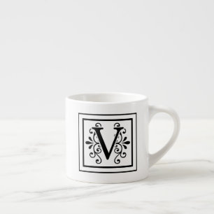 Lettre V Monogramme Espresso Mug