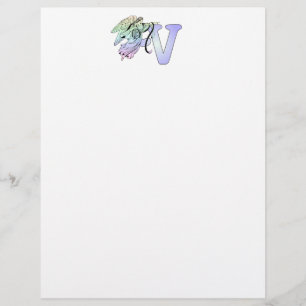 Lettre V Monogramme initial Gardien Ange Alphabet