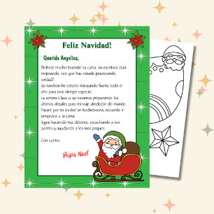 Lettre verte de Père Noël pour les enfants en espa