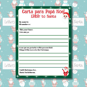 LETTRE VERTE TRANSMISE À Père Noël Espagnol