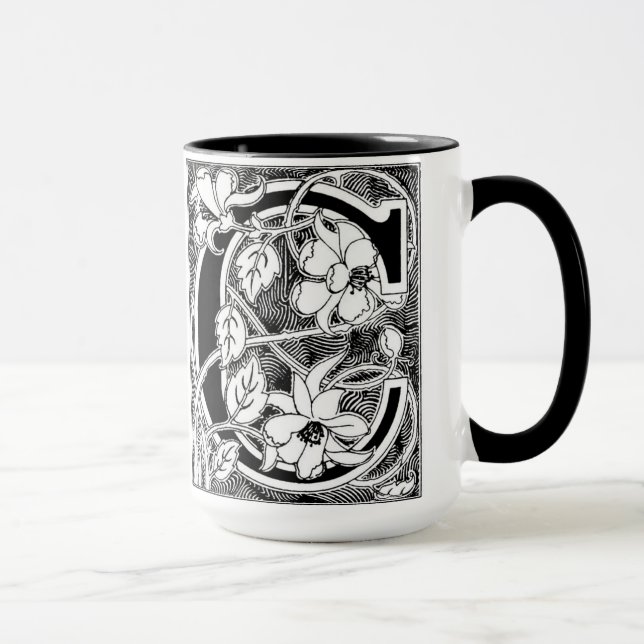 LETTRE VIN Fleur 'C' - Mug (Droite)