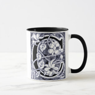 LETTRE VINGLE FLEUVE 'C' EN BLANC - Mug