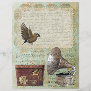 Lettre vintage 1837 Étiquette dentelle Boîte de Ca