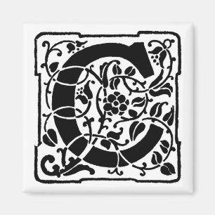 Lettre vintage C - aimant