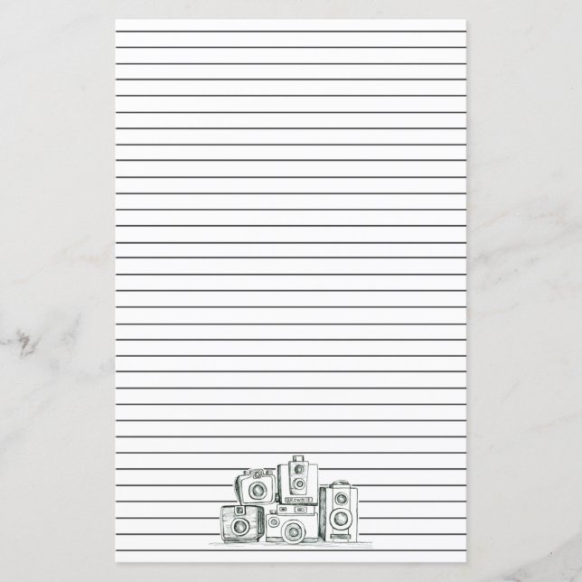 LETTRE vintage Cameras LAINE NOIRE Papeterie (Devant)