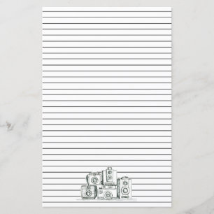 LETTRE vintage Cameras LAINE NOIRE Papeterie