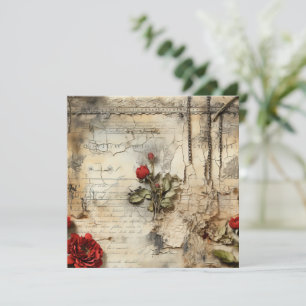 Lettre vintage d'amour parchemin avec fleurs (10)