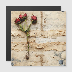 Lettre vintage d'amour parchemin avec fleurs (2)
