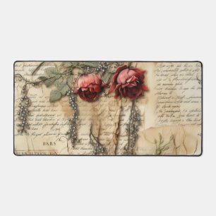 Lettre vintage d'amour parchemin avec fleurs (4)
