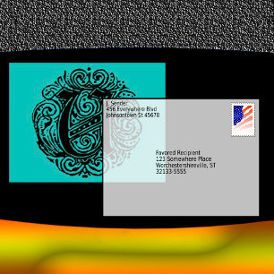 Lettre Vintage de police "U" Monarchia Carte posta