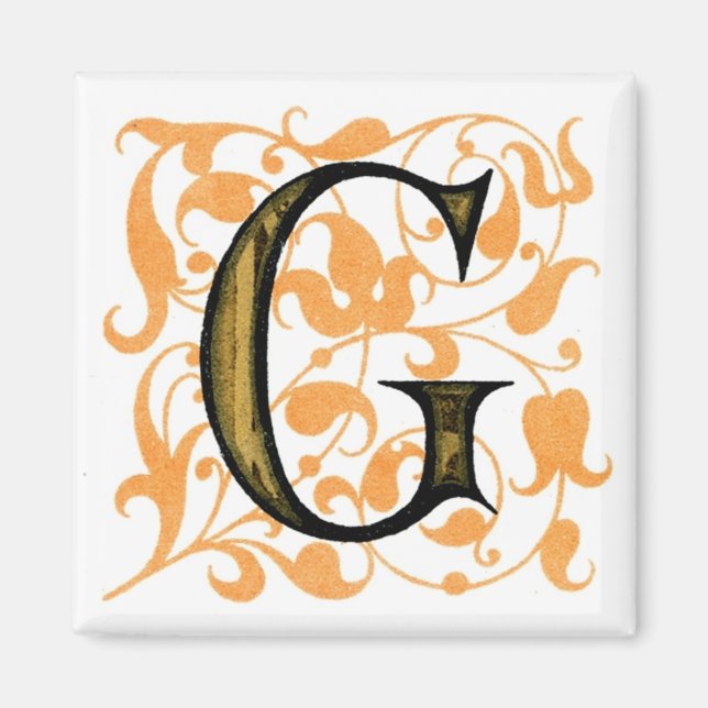 Lettre Vintage fantaisie "G" - Aimant (Devant)