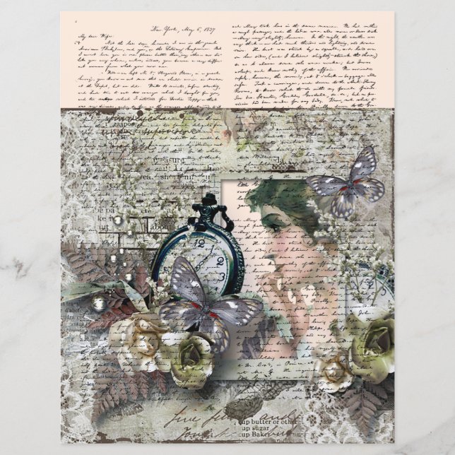 Lettre vintage Montague 1837 Ancien Script (Devant)