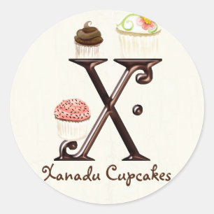 Lettre X Monogram Cupcake Logo Autocollants d'affa
