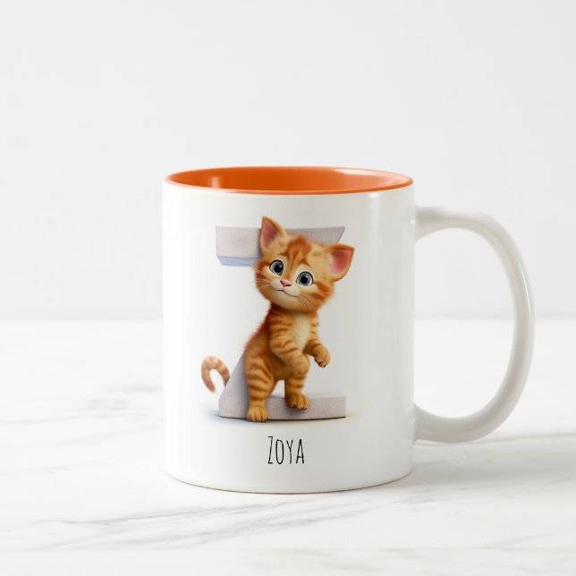 Lettre Z Cat Alphabet Monogramme Café Mug (Droit)