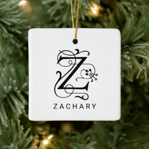 Lettre Z Élégant monogramme ornement de Noël