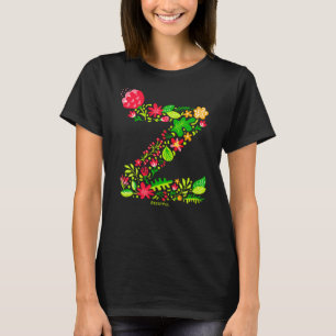 Lettre z en T-shirt Fleurs