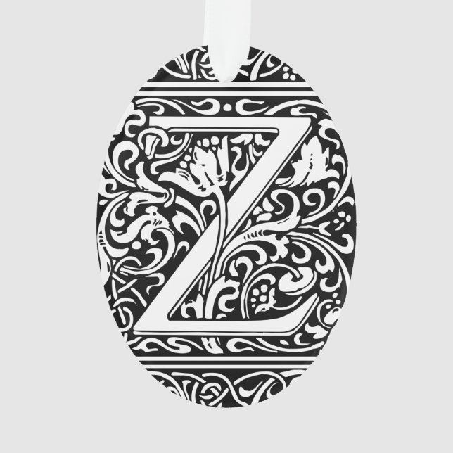 Lettre Z Monogramme médiéval Art Nouveau (dos)