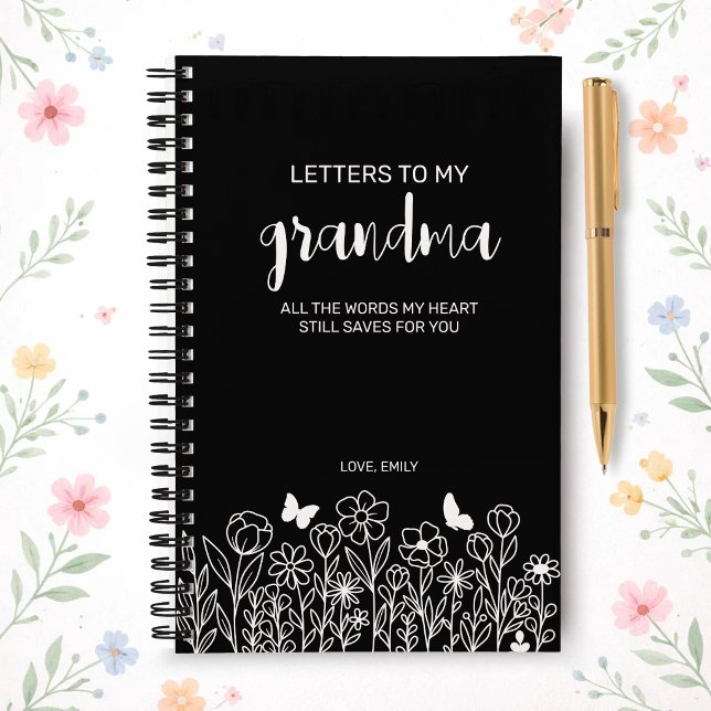 Lettres à ma grand-mère Journal de deuil en noir (Créateur téléchargé)
