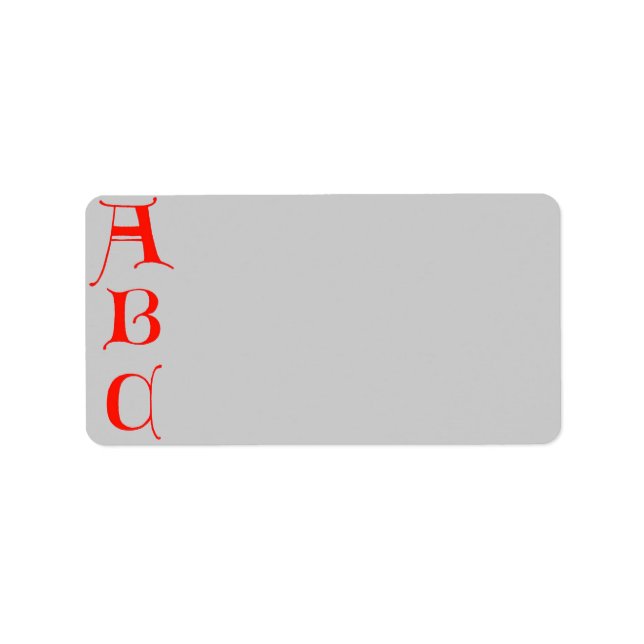 Lettres ABC Étiquette de adresse (Devant)