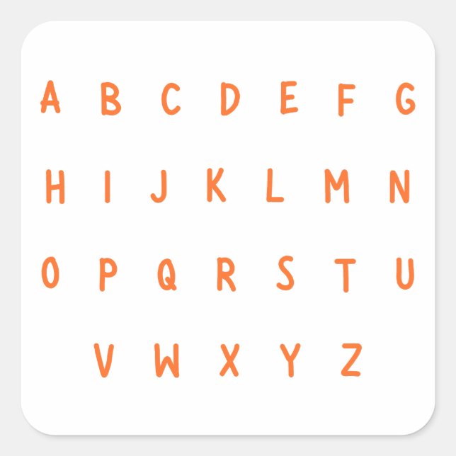Lettres alphabet ABC Stickers A-Z Étiquette (Devant)