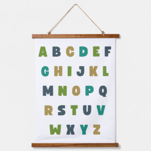 Lettres alphabétiques ABC. Tapisserie murale cadre