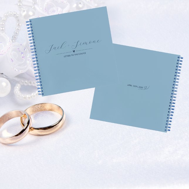 Lettres au Carnet d'invité couple | Bleu Clair (Créateur téléchargé)