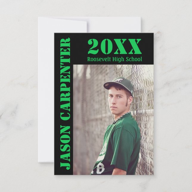 Lettres au crayon noir/vert - 3x5Grad Faire-part (Devant)