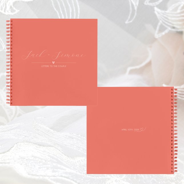 Lettres au livre d'invité Couple | Corail foncé (Créateur téléchargé)