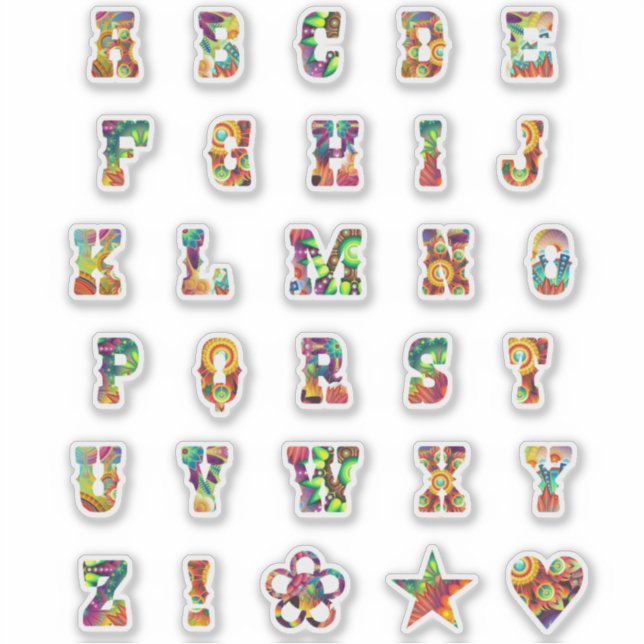 Lettres audacieuses tendance | Stickers Alphabet M (Devant)