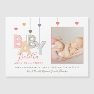 Lettres bébé moderne Nouveau-né bébé fille naissan
