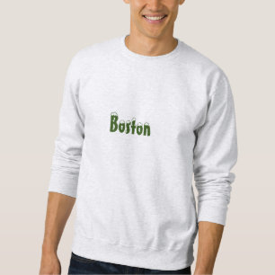 Lettres "Boston" vert neige - Sweat - shirt à capu