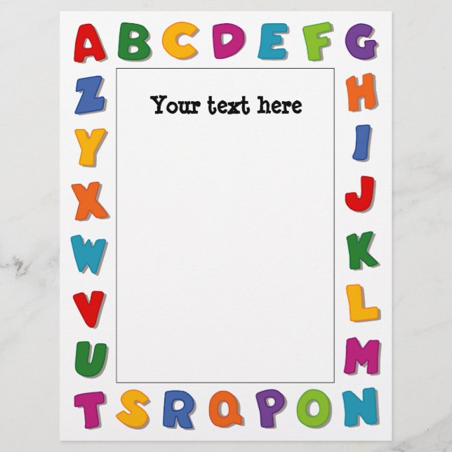 Lettres Cadres Feuilles Plates (Devant)