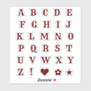 Lettres Chic Bourgogne Stickers Alphabet Monogra