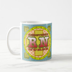 Lettres croisées, coutume RN Nurse mug