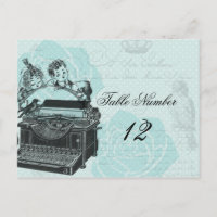 Lettres d'amour de mariage vintage Numéro de table