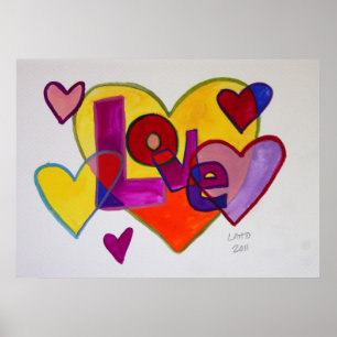 Lettres d'amour Poster de peinture d'art Imprimer