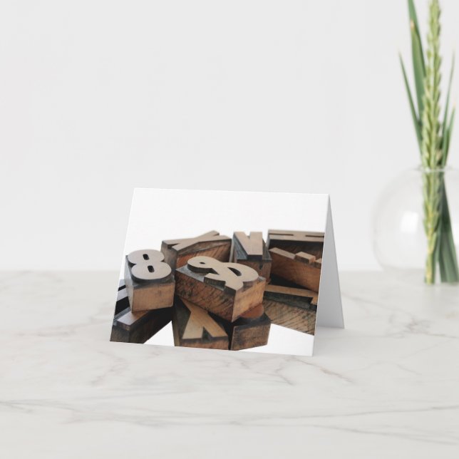 lettres de bois carte pour notes (Devant)